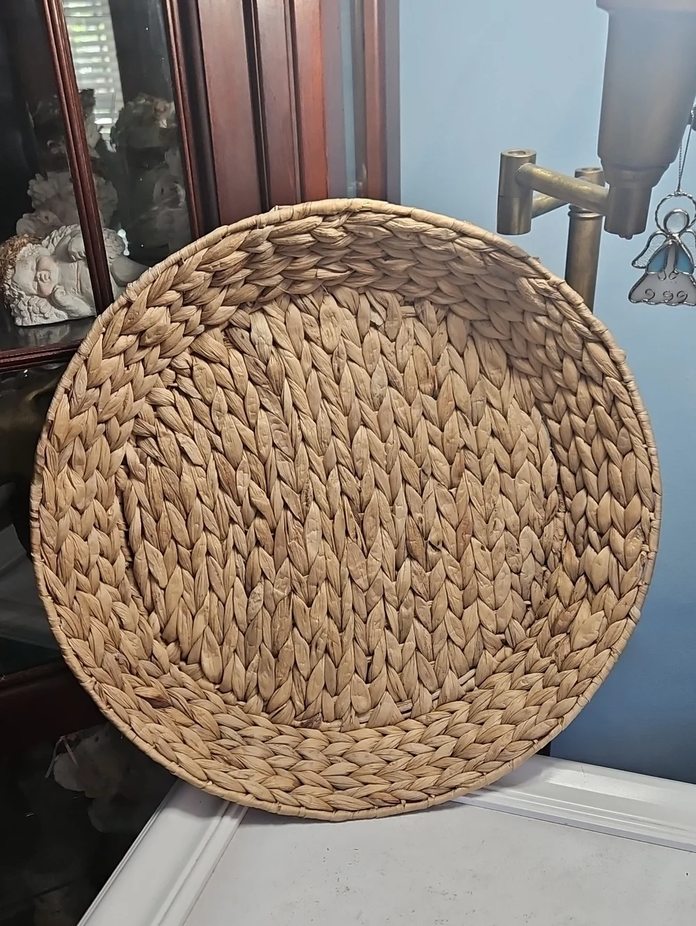 Natural Braided Seagrass Decorative Round Tray - Home Accents